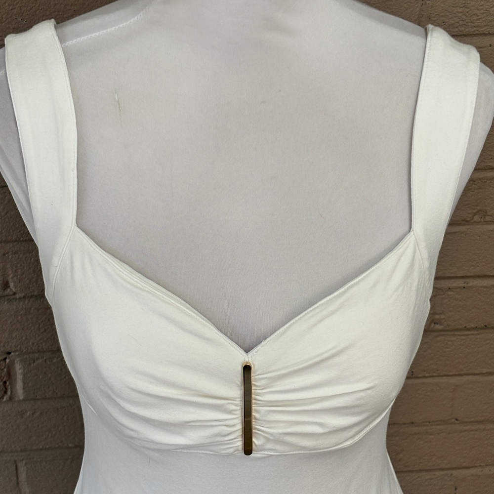 Cach’e white ruched top L - Picture 4 of 10